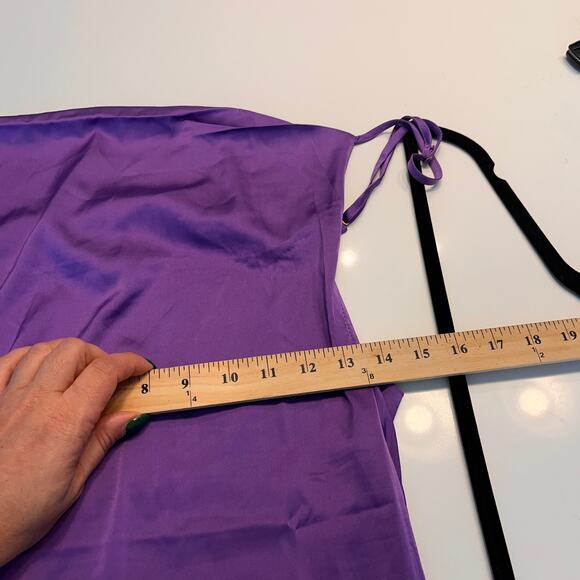 NWT Danielle Bernstein Purple Evening Stretch Charmeuse Slip Dress Size Small - Picture 14 of 15